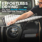 Gauntlet Car Drying Towel, Ultra-Absorbent 70/30 Blend Korean Microfiber, Dries Vehicles Faster Without Scratching, 900 GSM, 30x36 Inches, Ice Grey/Grey, 2-Pack