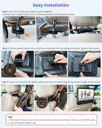 Car DVD Player, 12" Headrest DVD Player with Mount Bracket, Supports 1080P/MP4 Video, HDMI Input/Output, AV Out, AC Adapter, Car Charger, USB Card Reader, Last Memory, All Regions