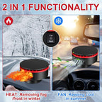 3 Pcs Portable Car Heater 12v Vehicle Heaters 2 in 1 150w Plug in Cigarette Lighter Windscreen Defogger Defroster 360° Fast Heating Cooling Fan Air Circulator for Winter Suv Rv(Red)