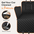 Dog Car Seat Cover for Back Seat, 100% Waterproof Heavy Duty Pet Seat Cover Hammock with Side Flaps, Nonslip Scratchproof Car Seat Protector for Cars and SUVs (Black)