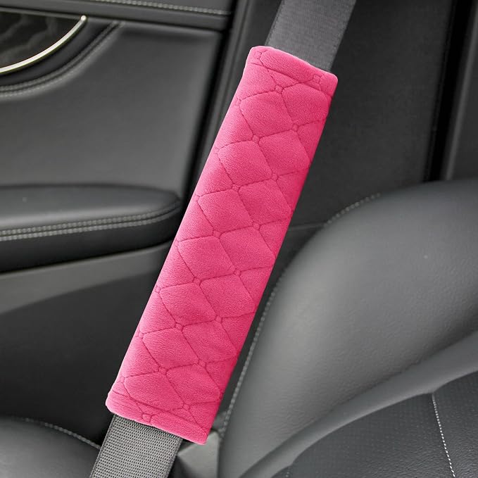 Soft Auto Seat Belt Cover Seatbelt Shoulder Pad Cushions 2 PCS for a More Comfortable Driving Universal Fit for All Cars and Backpack Watermelon Red