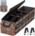 Car Trunk Organizer and Storage with Lid & Removable Cooler Bag, Car Accessories 6 Removable Dividers for Custom Space, Collapsible Trunk Organizers Interior for SUV & Sedan, Large