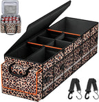 Car Trunk Organizer and Storage with Lid & Removable Cooler Bag, Car Accessories 6 Removable Dividers for Custom Space, Collapsible Trunk Organizers Interior for SUV & Sedan, Large