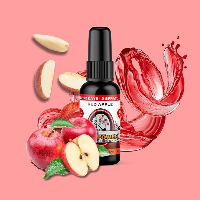 Red Apple Concentrated Air Freshener for Room and Car - Oil-Based Diffuser Spray Bottle - Long-Lasting Bathroom, Car Freshener & Odor Eliminator (1 Pack)
