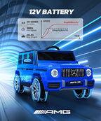 Licensed Mercedes-Benz AMG G63 Ride on Toys,All-Terrain Kids Car with 2.4G Remote Control,Battery Powered Electric Ride On Vehicle w/Bluetooth,Dual Mode of Flashing Light/LED Light,Music,Blue