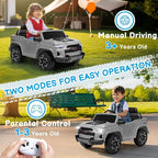 Licensed Chevrolet Colorado Electric Car for Kids, 12V Ride on Toys for Toddlers with Remote Control, Battery Powered Electric Car Ride On Vehicle w/Bluetooth, Soft Start, LED Lights - Gray