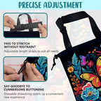 Car Garbage Bag Colorful Flowers and Butterflies Hanging Canvas Car Trash Bag Waterproof Drawstring Car Back Seat Organizer for Car Back Front Seat Console with Adjustable Buckle