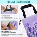Car Garbage Bag Purple Lavender Flowers Drawstring Car Trash Bag Hanging for Back Seat with Adjustable Buckle Canvas Vehicle Trash Can Easy-to-Install