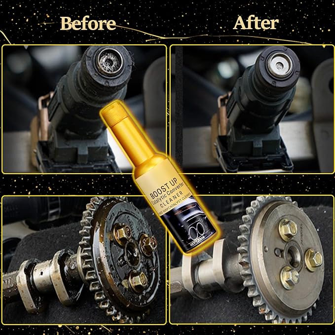 Catalytic Convertor Cleaner, Auto Parts Engine, Catalytic Converter Cleaner, Exhaust System Pipe Carbon Removal Cleaner Treatment Additive Oil, Fuel Injector Cleaner Oil Additive (2Pcs*120ml)