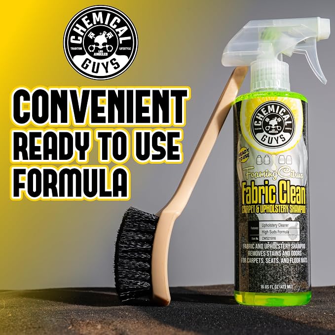 Foaming Citrus Fabric Clean Carpet & Upholstery Cleaner, Ready to Use, Sprayable (for Carpets, Seats & Floor Mats), Safe for Cars, Home, Office, & More, 32 fl oz, Citrus Scent