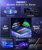 4G+64G Car Radio Stereo for Honda Odyssey 2005-2010 10.1inch IPS Touch Screen/Android 15/Wireless CarPlay/Android Auto/DSP 32 EQ/GPS Navigation/WiFi/5.0Bluetooth/FM/RDS/SWC/AHD Backup Camera