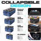 Trunk Organizer with Cooler For SUV Car Trunk, Foldable Storage, Car Accessories for Women Men, Collapsible Bag, 600D Oxford, Non Slip Bottom, Straps, Soft Cover (105L)