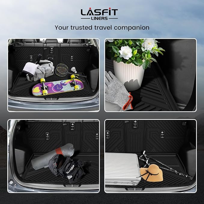 Cargo Trunk Mat with Backrest Mats for Mazda CX5 2025 2024 2023 2022 2021 2020 2019 2018 2017 All Weather TPE Rear Cargo Liner Custom Fit Waterproof CX 5 Seat Back Mat Accessories, Black