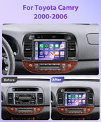 4G+64G Android 15 Car Stereo for Toyota Camry 2000-2006, 9 Inch Incell Touchscreen with Physical Buttons, Wireless CarPlay Android Auto GPS WiFi Bluetooth FM RDS EQ SWC Type-C Backup Camera