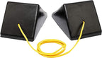 50012 Rubber Wheel Chock with Rope - 8" x 5" x 4", 2 Count (Pack of 4)