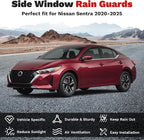 Sentra Rain Guards - Window Visors for Nissan Sentra 2020-2025, Outside-Mount Tape-On Side Window Wind Deflectors for Sentra Accessories, Vent Visors Shades Rainproof 4PCS