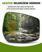 Passenger Side Mirror Glass with Blind Fit for Nissan LEAF 2018-2025 | Heated, with Blind Spot, Fit for Nissan Kicks 2018-2024, Fit for Nissan Versa 2020-2026, Replace 963655SA0A