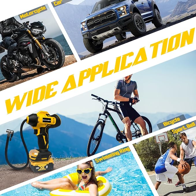 Tire Inflator Cordless for Dewalt MAX 20V Battery [Tool Only], 160PSI Portable Air Inflator with Pressure Gauge, Auto-Shut Off & Fast Inflation, Auto Air Pump for Car, Motorcycle, Bike, Ball