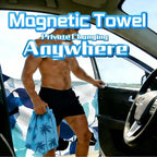 Magnetic Beach Towel | Extra Wide & Enhanced Magnet (75"x40"), Sand-Free Quick-Dry Microfiber for Car Door Changing, Beach, Pool | Includes Storage Bag, Travel & Camping (Blue Leaf Whisper)