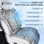 Upgraded Cooling Car Seat Cover, 12V-24V Ventilated Car Seat Cushion, 3-Speed Adjustable Cooling Car Seat Cushion, Breathable Mesh & Leather Cooling Seat Pad Universal Fit Car SUV Truck Van-Gray