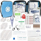 Home Car First Aid Kit Refill Supplies for Business 300Pcs Emergency Kits Urgent Essential for Workpalce Outing Skating Waterproof First Aid Blue Bag for Backpacking