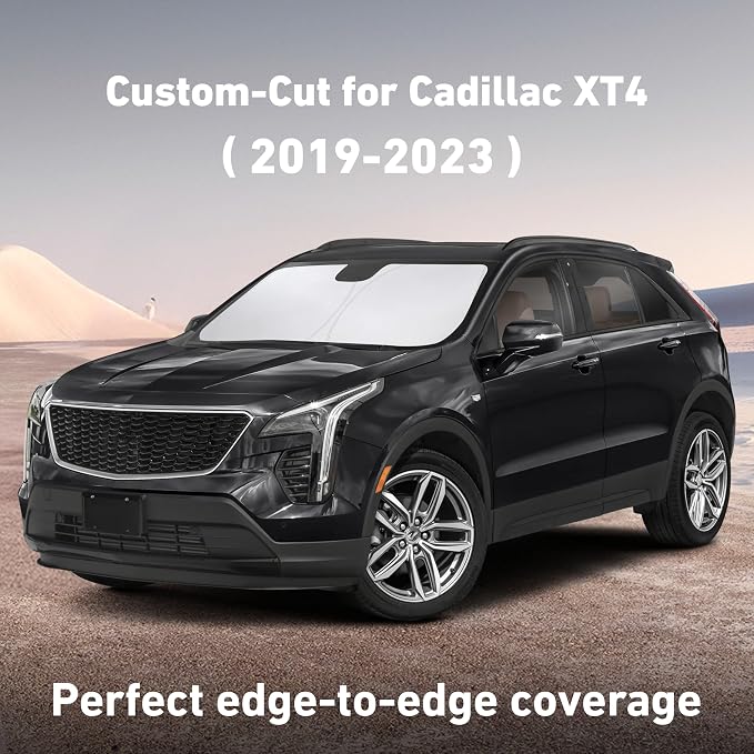 Windshield Sunshade Compatible for Cadillac XT4 2019-2023 2024 2025, Sun Visor for Front Windshield & Window Sun Shade Cover, UV Heat Blocker & Protector, Car Accessories