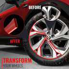 BASiQ Universal Styling Trim - 26 Feet, 6 Colors, Flat Design, Easy to Apply with Premium 3M Tape - Versatile Rim Styling and Color Accent for Cars, Trucks, SUVs - Red