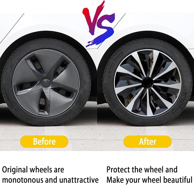 Hubcap Wheel Covers Hub Caps 15 Inch Set of 4 Black & Silver Universal Wheel Rim Cover R15 Stylish Car Decor Wheel Covers for Toyota Camry Nissan Mazda (black-01, 15 inch)