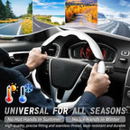 3pcs Car Steering Wheel Cover,Anti-Skid Carbon Fiber Steering Wheel Protector for Men Women,Multiple Color Options,Universal for Most Car Interiors Accessories (White 3PCS)