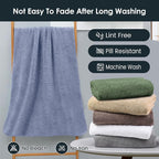 Microfiber Bath Towels, Ultra Soft, Super Absorbent, Fast Drying, No Fading, Large Body Towel Set for Shower, Gym, Sauna, Sport, Travel, Fitness, SPA,Yoga (Coral Fleece Blue, 30 in x 60 in)