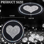 2PCS Sparkling Car Cup Holder Coaster – 2.75 Inch Silicone Insert – Non-Slip, Shockproof – Universal Auto Interior Accessories for Women Girls (Black & White)