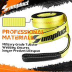 Tow Strap Heavy Duty 2" x 20 Ft,20,000 lbs Break Strength Reinforced Tree Saver Straps,Use for Emergency Towing Rope,Vehicles,Boats,Jet Ski,4x4 Off Road Tow Truck Camper Accessories Travel Essentials
