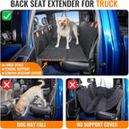 MAXFUT Dog Back Seat Extender for Truck,Truck Dog Seat Cover Back Seat,Dog Hammock for Truck,Hard Bottom Seat Extender,Pet Seat Covers for F150/RAM1500/Silverado