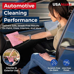 Microfiber Cleaning Cloth Light Pink - 12 Pcs 12.5"x12.5" - High Performance - 1200 Washes, Ultra Absorbent Towels Weave Grime & Liquid for Streak-Free Mirror Shine - Car Washing Cloth