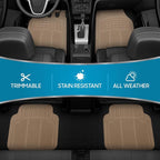 ProLiner Floor Mats for Cars Trucks SUV, 4-Piece All-Weather Car Mats with Universal Fit Design, Durable Car Floor Mat with Capture Ridges, Waterproof Rubber Floor Mat for Cars (Beige)