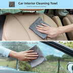 9Pcs Car Interior Detailing Kit - Car Cleaning Brushes, Universal Gel, Microfiber Towel and Storage Bag for Dashboard, Air Vents, Keyboard & Electronics