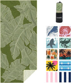 Microfiber Beach Towel, Quick Dry Travel Towel Large Sand Free Towel for Beach, Camping, Swim Pool, Gym, Sports& Yoga 71"x32", Palm Green