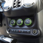 Audio Air Conditioning Button Cover Decoration Twist Switch Ring Trim for Jeep Wrangler JK JKU Patriot 2011-2018, Compass 11-16, Liberty 08-12, Dodge Challenger 08-14 Interior Accessories (Green)