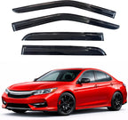KPY Rain Guards Fit for 2008-2017 Honda Accord, Out-Channel Window Visors Vent Wind Deflectors 4PC, Car Accessories for 08-17 Accord (Sedan Only)