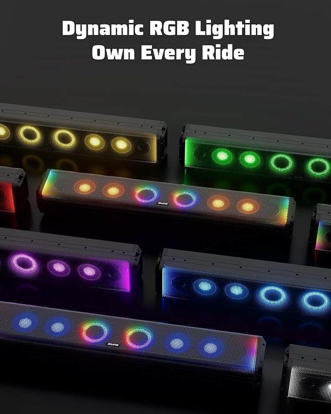 34 Inch UTV Sound Bar, IP66 Waterproof Bluetooth Golf Cart Sound Bar, ATV SoundBar with RGB Lighting, Amplified Powersports SXS SoundBar, UTV Speakers Compatible with Polaris RZR Can-Am