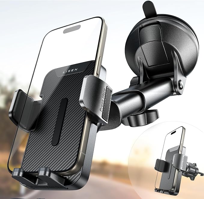 for iPhone 17 Car Phone Holder Mount, 2-in-1 Suction Cup Phone Mount for Car Dashboard Windshield and Air Vent Cell Phone Holder, Truck Phone Holder for iPhone 16 Pro Max Air 15 14 13 Plus Mini