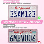 2 Pack Bling License Plate Frames for Women, Sparkly Rhinestone Diamond Car Accessories with Glitter Crystal Caps (Pink)
