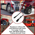 2PCS Tire Bar, 34645 Tire Mount and Demount Iron 37In, 3/4 in | 33220 Mt and Demount Spoon 30 in, 11/16 in, Tire Irons Heavy Duty Used for Off-Road Vehicle, Bus, Cars, Tractor Tubeless Truck Tires…