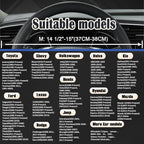 Thin Slim Car Steering Wheel Cover, Universal 14.5-15 inch Nappa Leather Steering Wheel Cover, Ultra Thin, Anti-Slip, Breathable(Black-Standard Size)