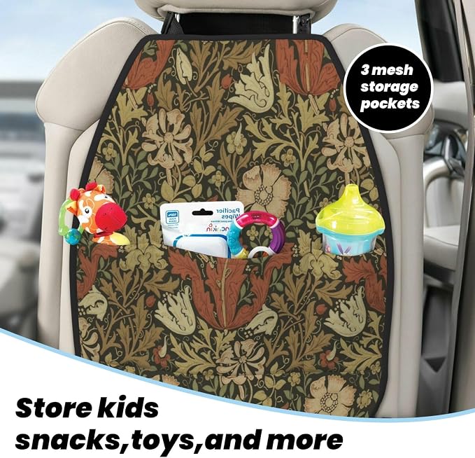 William Morris Calssic Car Seat Back Kick Protectors Kick Mats With Storage Pockets For Vehicles To Protect From Dirt Mud Scratches 2 Pack