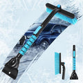 2 in 1 Extendable Snow Brush with Ice Scraper for Car Windshield, 33 Inch Car Window Scraper & Foam Snow Removal Brush for SUV, Heavy Duty Snow Cleaner for Truck Van, 360° Pivoting Head