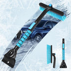 2 in 1 Extendable Snow Brush with Ice Scraper for Car Windshield, 33 Inch Car Window Scraper & Foam Snow Removal Brush for SUV, Heavy Duty Snow Cleaner for Truck Van, 360° Pivoting Head