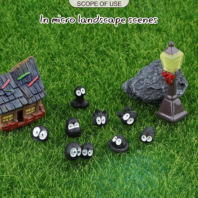 Cute Soot Sprites,35 Pcs Automotive Interior Decoration Accessories for Car Rearview Mirror and Dashboard,Cute Anime Decor for Home Garden Office,Funny Ornament Gifts(Black)
