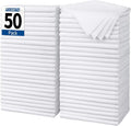 White Microfiber Cleaning Cloth, Pack of 50, 16"X12" Cleaning Rags for Housekeeping and Kitchen, Reusable Shop Towels, Microfiber Towels for Cars, Lint Free, Scratch-Free, Highly Absorbent