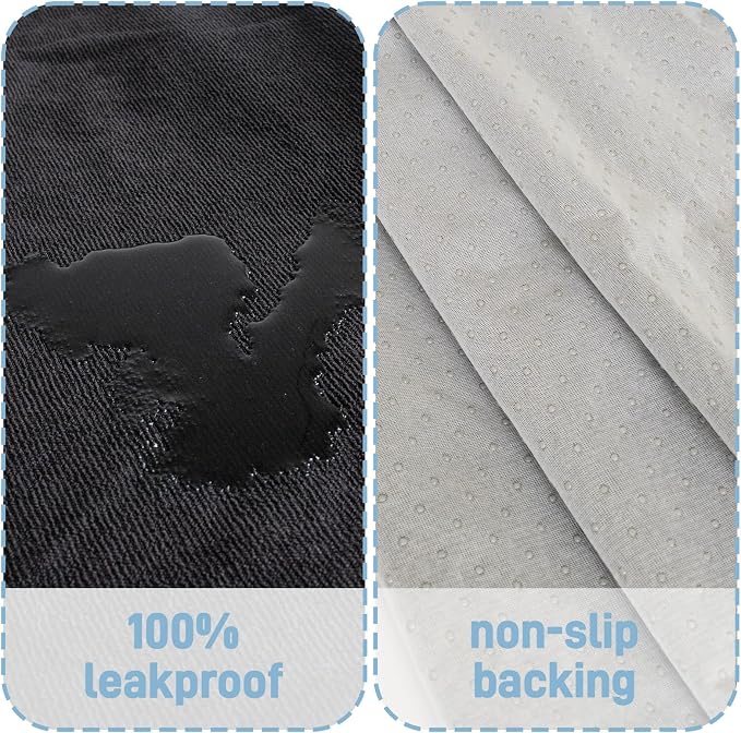 Waterproof Car Seat Cover Towel Front Seats 2 Pack, Universal Fit Waterproof Sweating Seat Protector for Cars and SUVs, Anti-Slip Front Seat Cover for Gym, Outdoor, Pets & Travel, Black
